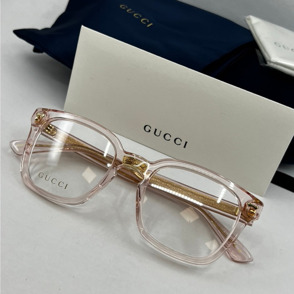 NEW Gucci GG0184O PINK CRYSTAL Eyeglasses Frames